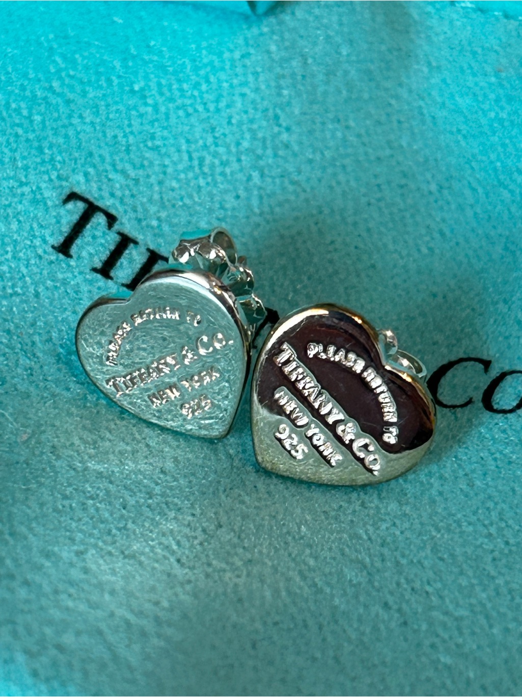 Tiffany & Co. Sterling Silver Heart Stud Earrings - Silver